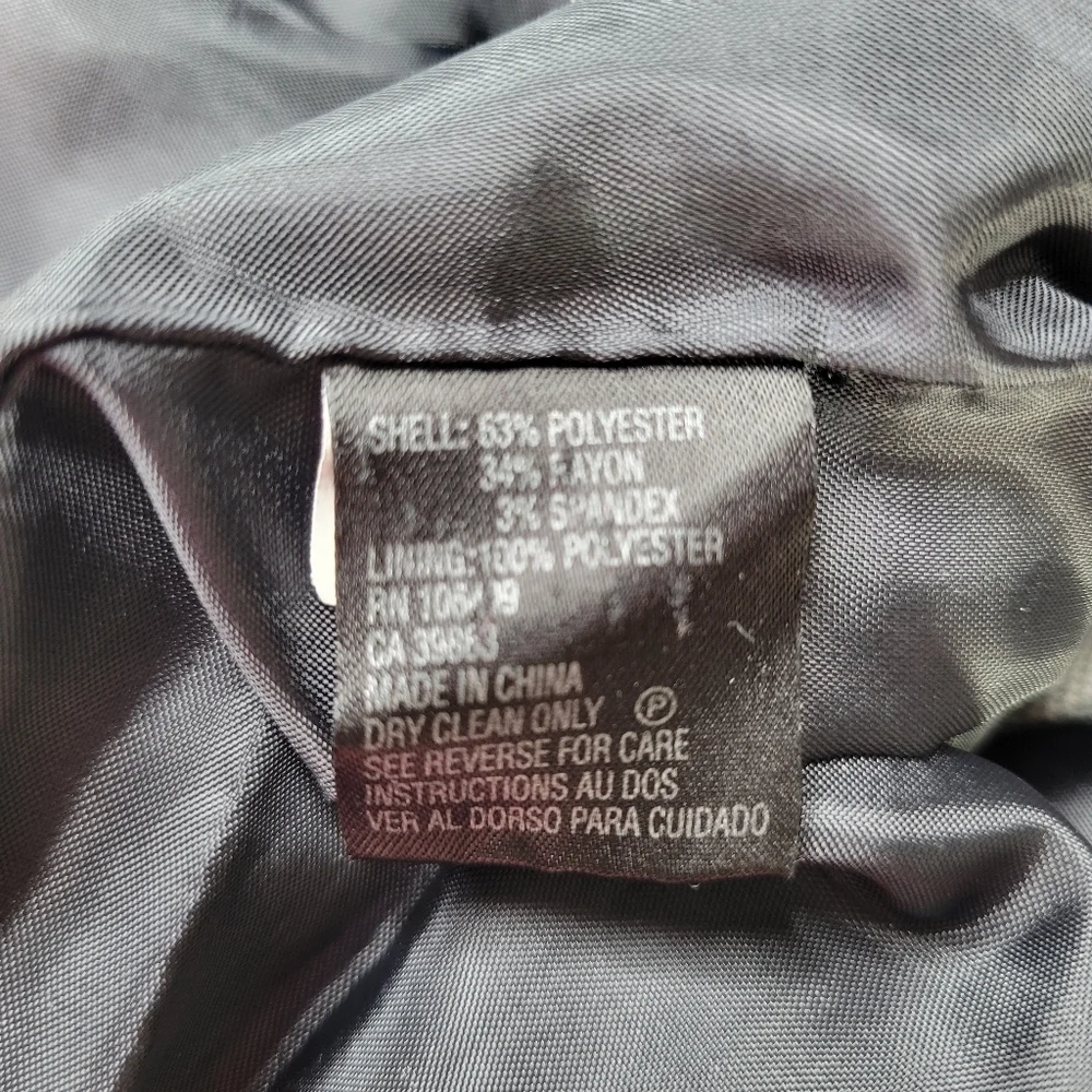 Tahari ASL Blazer Size 10 Gray Black Purple Glen Plaid Flap Pockets 2 Button